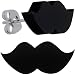 Black Acrylic Mustache Stud Earrings