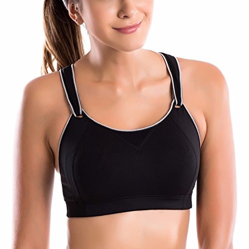 La Isla Women's High Impact Wire Free Non Padded Rebound Racer Pro Sports Bra