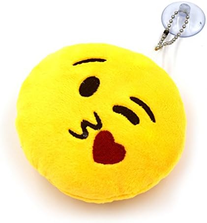 Soft Mini Plush Toy Stick on Suction Cup. Use for bed, room, walls and car window. Kiss 1 Pack
