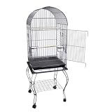 Brand New Parrot Bird Cage Cages Dome W Stand On Wheels 20x20x58, AS