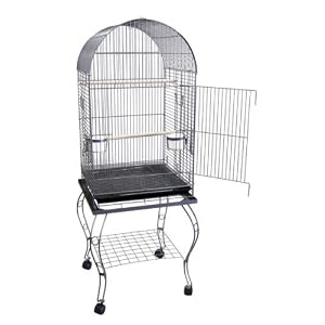 Brand New Parrot Bird Cage Cages Dome W/Stand On Wheels 20×20x58, AS