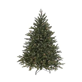 GKI Bethlehem Lighting Pre-Lit 4-1/2-Foot PE/PVC Christmas Tree with 300 Clear Mini Lights, Full Hunter Fir