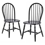 Set Of 2 Windsor Chairs With Curved Legs By Winsome Wood