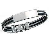 Stainless Steel Cable and Rubber ID Bracelet