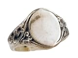 Art Nouveau Style Sterling Silver Floral Signet Ring