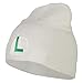 Fire Luigi Embroidered Knitted Short Beanie - White Lime OSFM