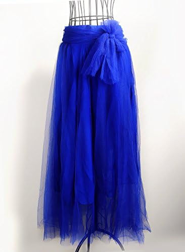 Solid High-waist Bowknot Tiered Pleated Gown Chiffon Long Skirt for Women (Light Apricot)