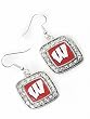 Licensed Wisconsin Badgers Dangle Earrings Fashion Jewelry