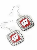 Licensed Wisconsin Badgers Dangle Earrings Fashion Jewelry