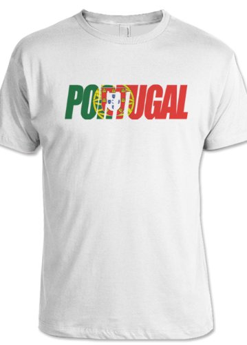 net-shirts PORTUGAL FLAGFONT SHIRT T-Shirt, Größe S, Weiß