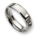 Titanium Beveled Edge 6mm Polished Band