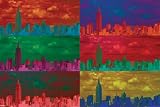 Isack Kousnsky (New York - Pop Art Skyline) Art Poster Print - 24x36 custom fit with RichAndFramous Black 36 inch Poster Hangers