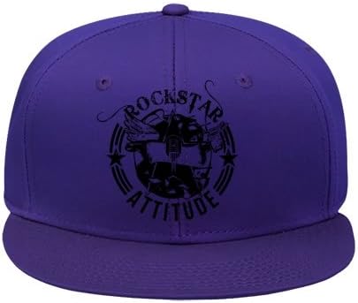 2015 New Fashion Rockstar Attitude_bw Purple Hip Hop Cap Adjustable Snapback Unisex Cotton