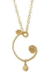 Rafia 14K Gold Filled Necklace with Delicate Wire Wrapped Initial 