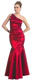 One Shoulder Elegant Mermaid Gown Formal Prom Dress #755 (14, Red)