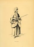 1843 Engraving Costume Afghan Turban Gun Afghanistan - Original Engraving