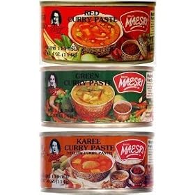 6 Can (4oz. Each) of Thai Green Red Yellow Curry Pastes Set