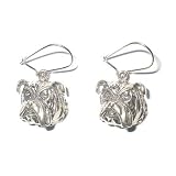Sterling Silver Bulldog Head Earrings