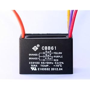 Ceiling Fan Capacitor 5 Wire 4.5/5/6uf