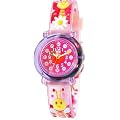 Baby Watch - Montre enfant - Fille - Zip Papillons - La montre p�dagogique - Plastique gomme fushia avec dessins 3D - Avec m�thode d'apprentissage