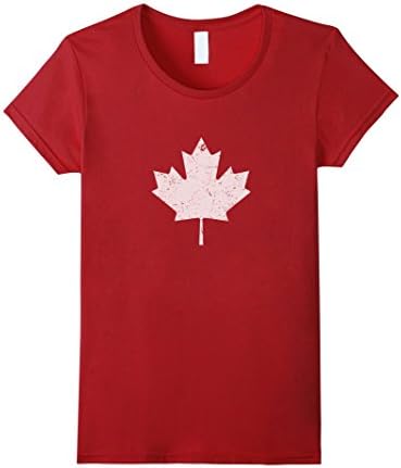 Women's Vintage Canada Team T-shirt - Canadian Flag XL Cranberry