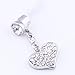 1p Clear Crystal Heart Dangle Anti Dust Plug Stopper for Iphone Cell Phone