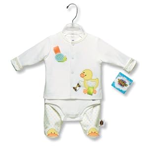 Taggies Duck Applique 3 Piece Take Me Home Set, White/Print