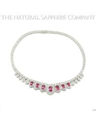 15.80cts of Natural Pink Sapphires set in an 18k White Gold Necklack with 12.60cts of diamonds