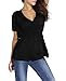 Lovezesent Women's V-Neck Short Sleeve Smocked Empire Waist Tank Batwing Top