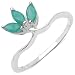 0.50 Carat Genuine Emerald Sterling Silver Ring