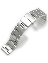 20mm SOLID 316L Stainless Steel Super Oyster Straight End Watch Band, Deployment type