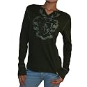 WOMENS Guess Jeans Vintage Green Raglan Long Sleeve 100% Organic Cotton Jersey Shirt