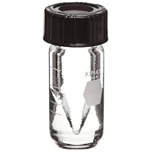 Kimble Kimax Glass Accuform Graduated Screw Thread Micro Vial, with Open Top Closure and PTFE-Faced Silicone Septum