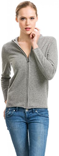 Women's Grey Zip Hoodie - 100% Cashmere - by Citizen Cashmere