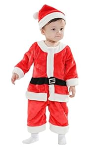 Xmas Christmas Santa Claus Costume Outfit for Toddler Boys Kids Baby Children 2-4 Yrs (4-Year)