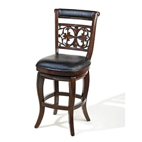 Click here to buy 26H Lily Dark Mahogany Finish Swivel Counter Stool by visiondecor Furniture.