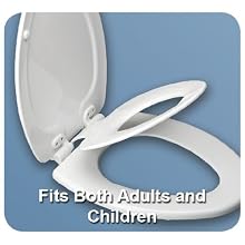 Mayfair 83EC 000 NextStep Child/Adult Built-in Potty Seat with Lift-Off Hinges, Round, White