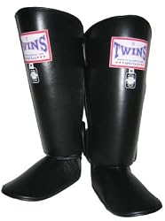 Muay Thai Shin Guards (Black with Velcros Straps)