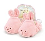 Bunnies by the Bay Blossom's Hoppy Feet Slippers, Pink, 3-6 Months
