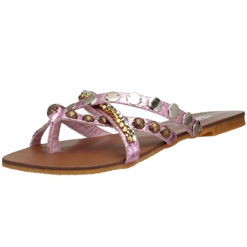 Buffalo 218407 metallic snake, Damen Sandalen/Zehentrenner, pink, (pink 145), EU 40