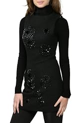 Wool Sleeveless Beaded  Dress