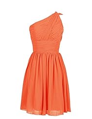 Chiffon One Shoulder Short Lace Evening Dress/Homecoming Dress/Bridesmaid Dress/Prom Dress/Wedding Party Dress 