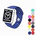 Apple watch band 42mm, XIYA Soft Silicone Replacement Sport style for Apple Watch Models(royal blue,42mm)