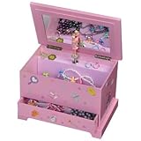 Kerri Girl's Musical Ballerina Jewelry Box with Fashion Paper Overlay