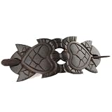 Hand Carved Sono Wood Hair Pin Barrette - Turtle Love - 4.5
