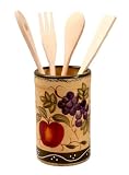 KITCHEN UTENSIL HOLDER WITH TOOLS, GRAPE DECOR