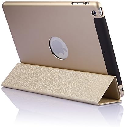 Gerneric Back High Tensile Aluminium Case, Back Hard Protector Shell with Sturdy Leather Cover for Ipad Mini, Ipad Mini Metal Case(champagne Gold)