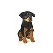 ROTTWEILER DOG SITTING PLUSH TOY 13"