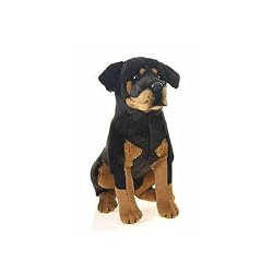 ROTTWEILER DOG SITTING PLUSH TOY 13"