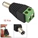 10 Pcs 2.1x5.5mm Male Jack DC Power Adapter for CCTV Camera